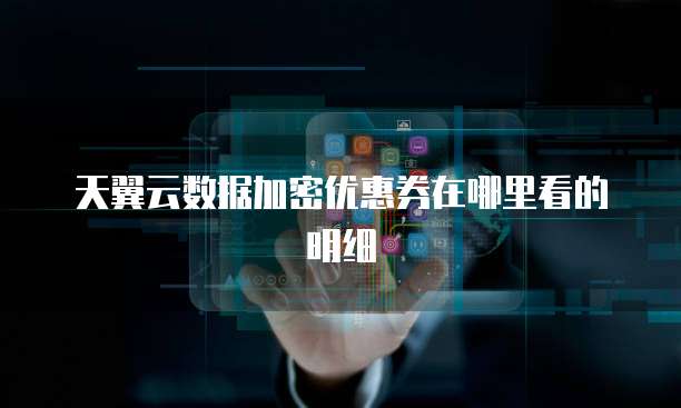 天翼云数据加密优惠券在哪里看的明细