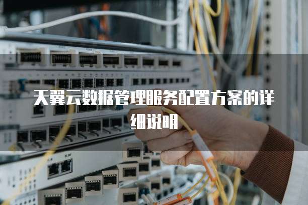 天翼云数据管理服务配置方案的详细说明