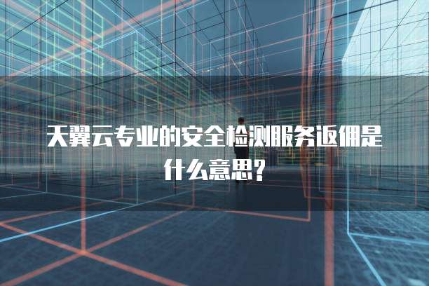 天翼云专业的安全检测服务返佣是什么意思?
