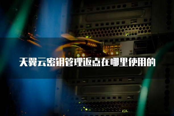 天翼云密钥管理返点在哪里使用的