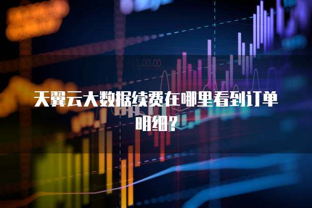 天翼云大数据续费在哪里看到订单明细?