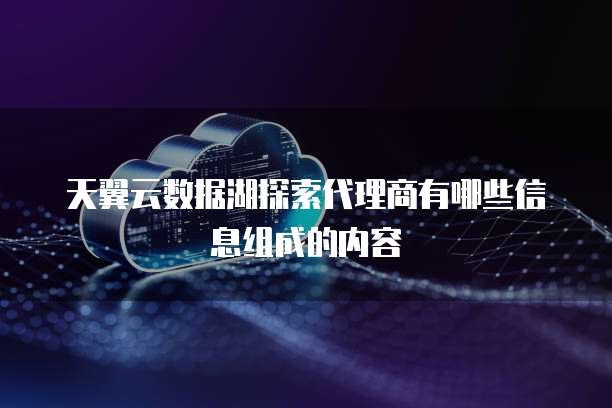 天翼云数据湖探索代理商有哪些信息组成的内容