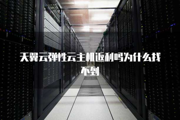 天翼云弹性云主机返利吗为什么找不到