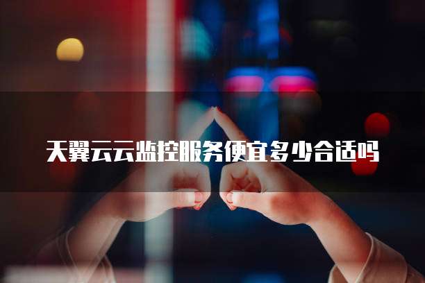 天翼云云监控服务便宜多少合适吗