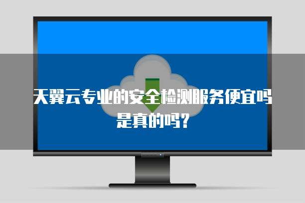 天翼云专业的安全检测服务便宜吗是真的吗?
