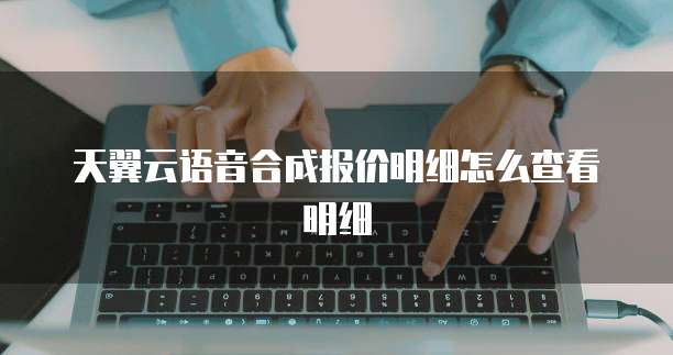 天翼云语音合成报价明细怎么查看明细