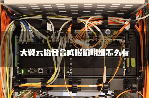 天翼云语音合成报价明细怎么看