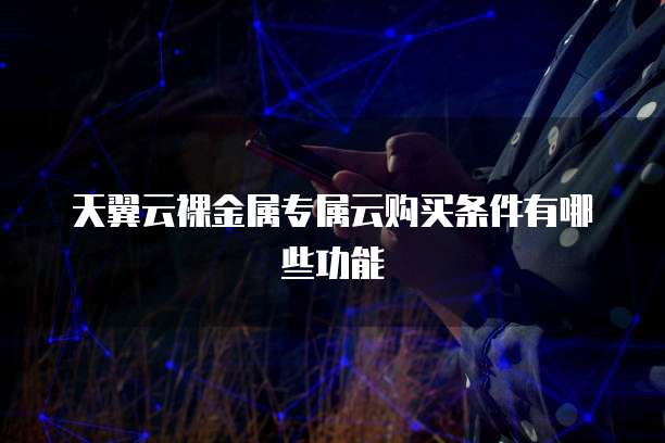 天翼云裸金属专属云购买条件有哪些功能