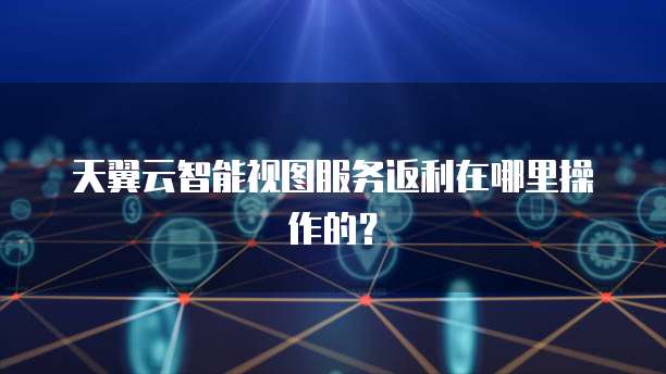 天翼云智能视图服务返利在哪里操作的?