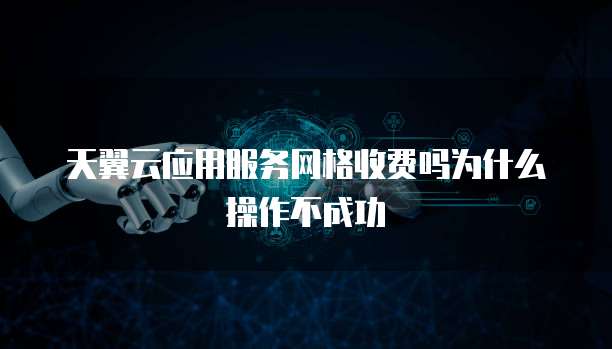 天翼云应用服务网格收费吗为什么操作不成功