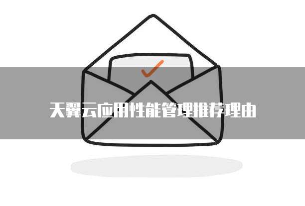 天翼云应用性能管理推荐理由