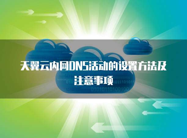 天翼云内网DNS活动的设置方法及注意事项