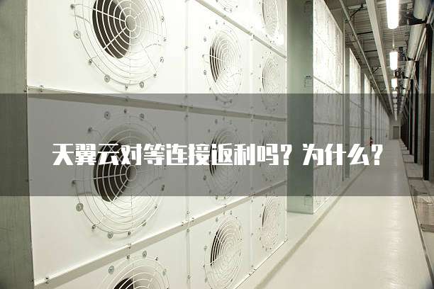 天翼云对等连接返利吗？为什么？