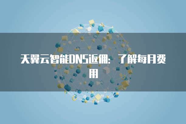 天翼云智能DNS返佣:了解每月费用
