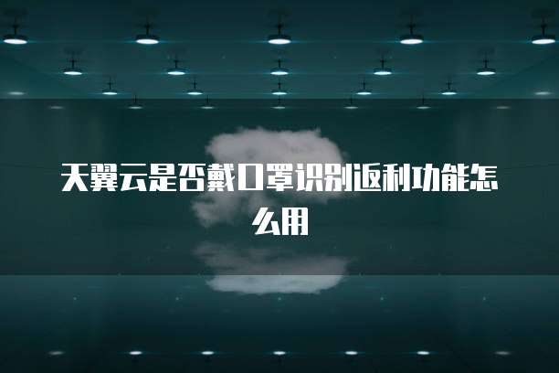 天翼云是否戴口罩识别返利功能怎么用