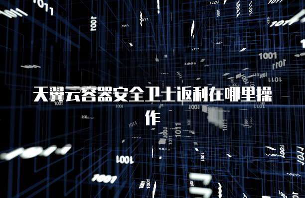 天翼云容器安全卫士返利在哪里操作