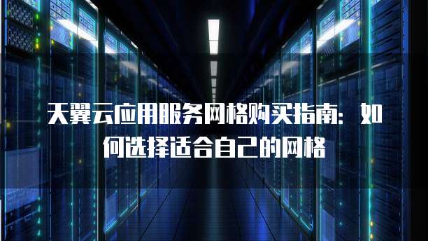 天翼云应用服务网格购买指南：如何选择适合自己的网格