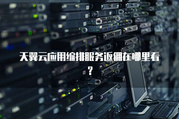 天翼云应用编排服务返佣在哪里看?