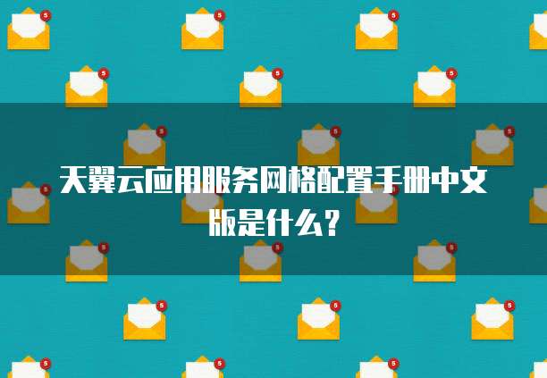 天翼云应用服务网格配置手册中文版是什么？