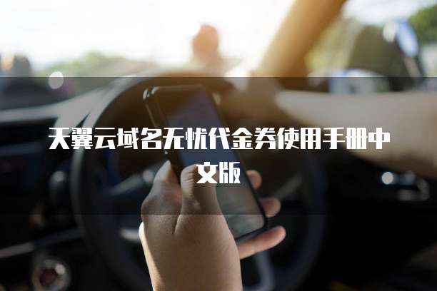 天翼云域名无忧代金券使用手册中文版