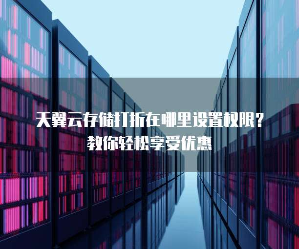 天翼云存储打折在哪里设置权限?教你轻松享受优惠
