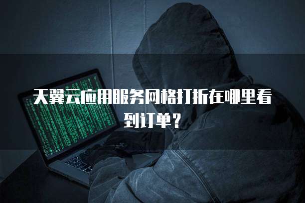 天翼云应用服务网格打折在哪里看到订单？