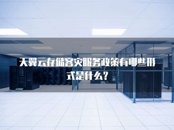 天翼云存储容灾服务政策有哪些形式是什么?