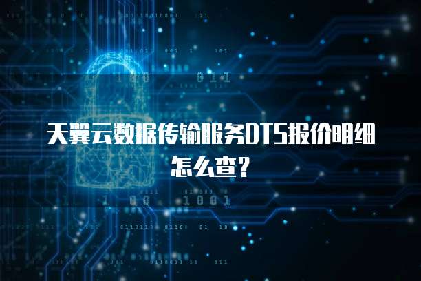 天翼云数据传输服务DTS报价明细怎么查?