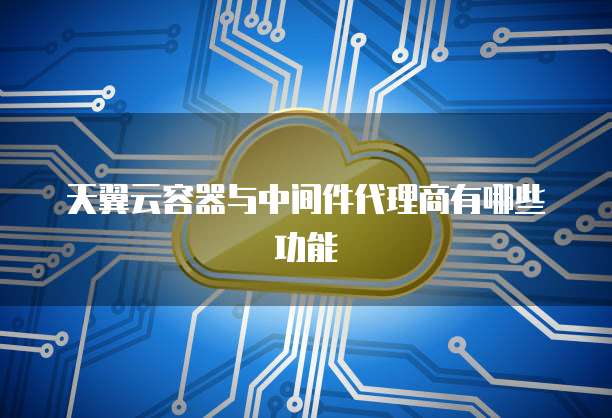 天翼云容器与中间件代理商有哪些功能