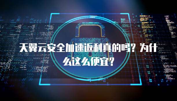 天翼云安全加速返利真的吗?为什么这么便宜?