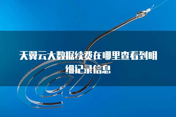 天翼云大数据续费在哪里查看到明细记录信息