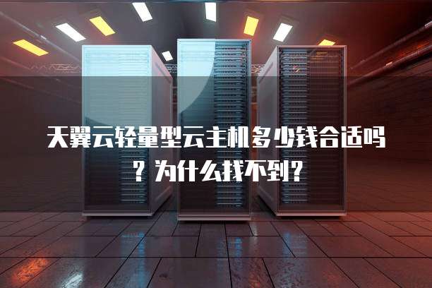 天翼云轻量型云主机多少钱合适吗?为什么找不到?