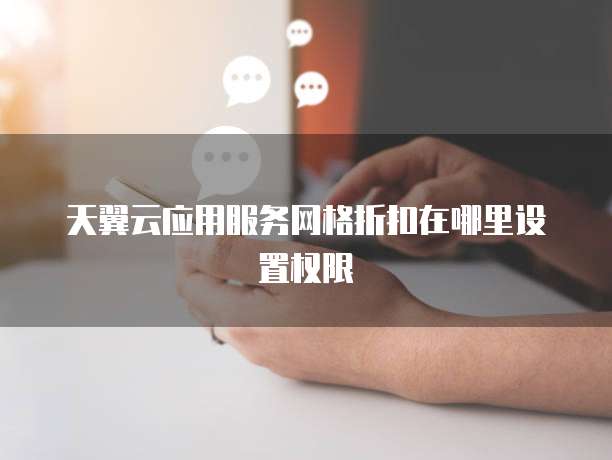 天翼云应用服务网格折扣在哪里设置权限
