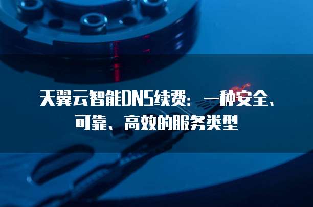 天翼云智能DNS续费:一种安全、可靠、高效的服务类型