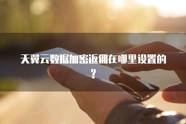 天翼云数据加密返佣在哪里设置的?