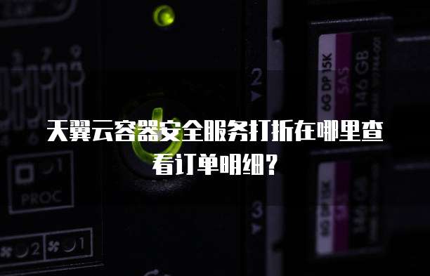 天翼云容器安全服务打折在哪里查看订单明细?