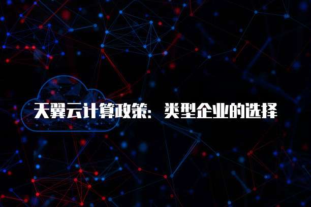 天翼云计算政策:类型企业的选择