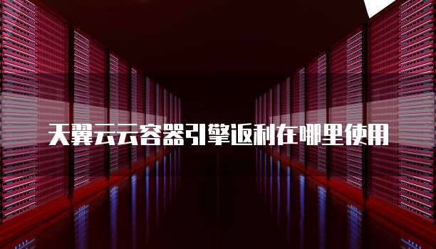 天翼云云容器引擎返利在哪里使用