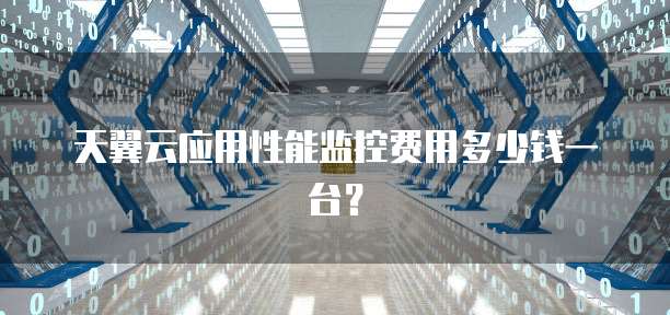 天翼云应用性能监控费用多少钱一台？