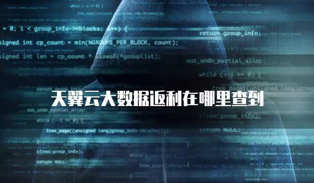 天翼云大数据返利在哪里查到