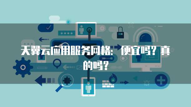 天翼云应用服务网格:便宜吗?真的吗?