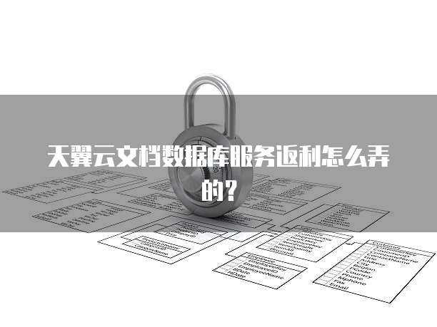 天翼云文档数据库服务返利怎么弄的?