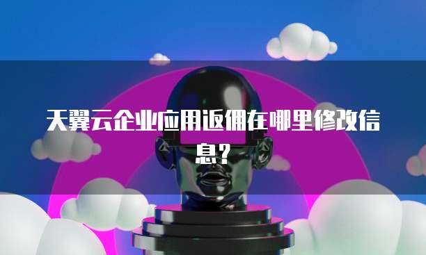 天翼云企业应用返佣在哪里修改信息?