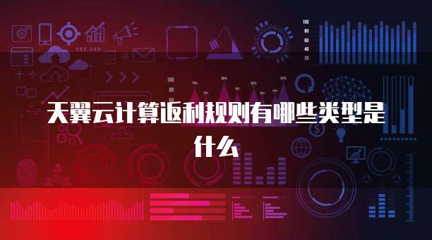 天翼云计算返利规则有哪些类型是什么