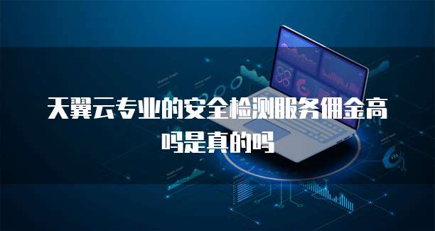 天翼云专业的安全检测服务佣金高吗是真的吗