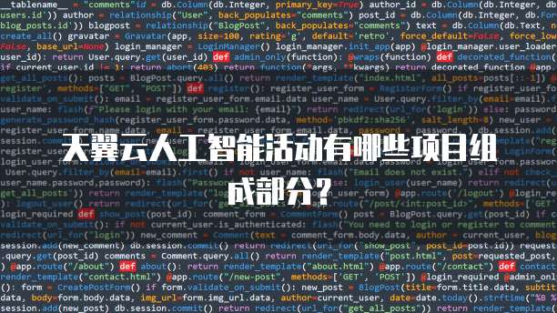 天翼云人工智能活动有哪些项目组成部分？