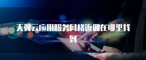 天翼云应用服务网格返佣在哪里找到