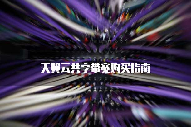 天翼云共享带宽购买指南