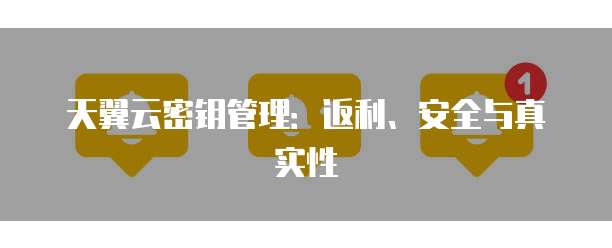 天翼云密钥管理:返利、安全与真实性
