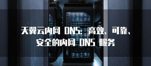 天翼云内网 DNS:高效、可靠、安全的内网 DNS 服务